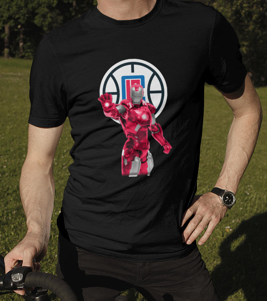 Iron Man La Clippers Basketball Hero Crossover T-Shirt