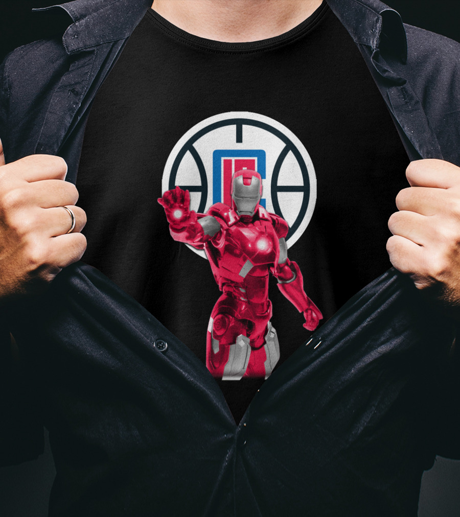 Iron Man La Clippers Basketball Hero Crossover T-Shirt