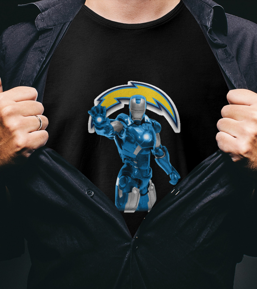Iron Man Los Angeles Chargers Nfl Fan Crossover T-Shirt