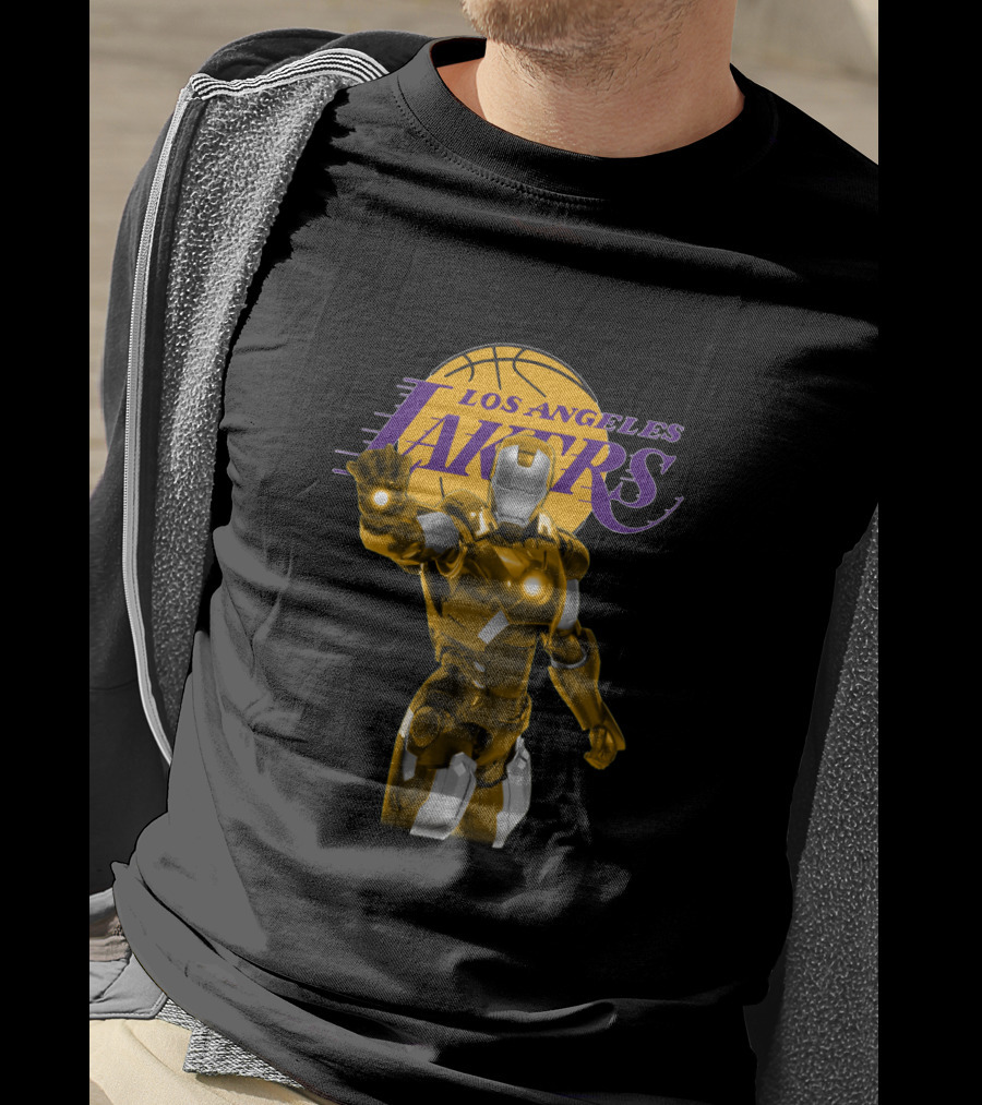 Iron Man Los Angeles Lakers Basketball Crossover For Fans T-Shirt