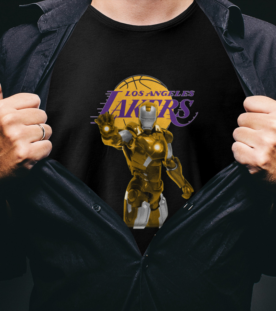 Iron Man Los Angeles Lakers Basketball Crossover For Fans T-Shirt