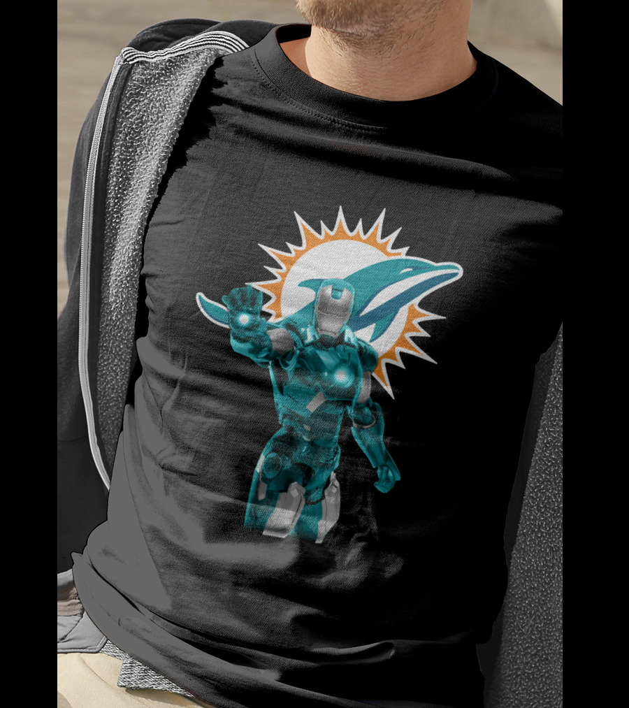 Iron Man Miami Dolphins Fan Tribute T-Shirt