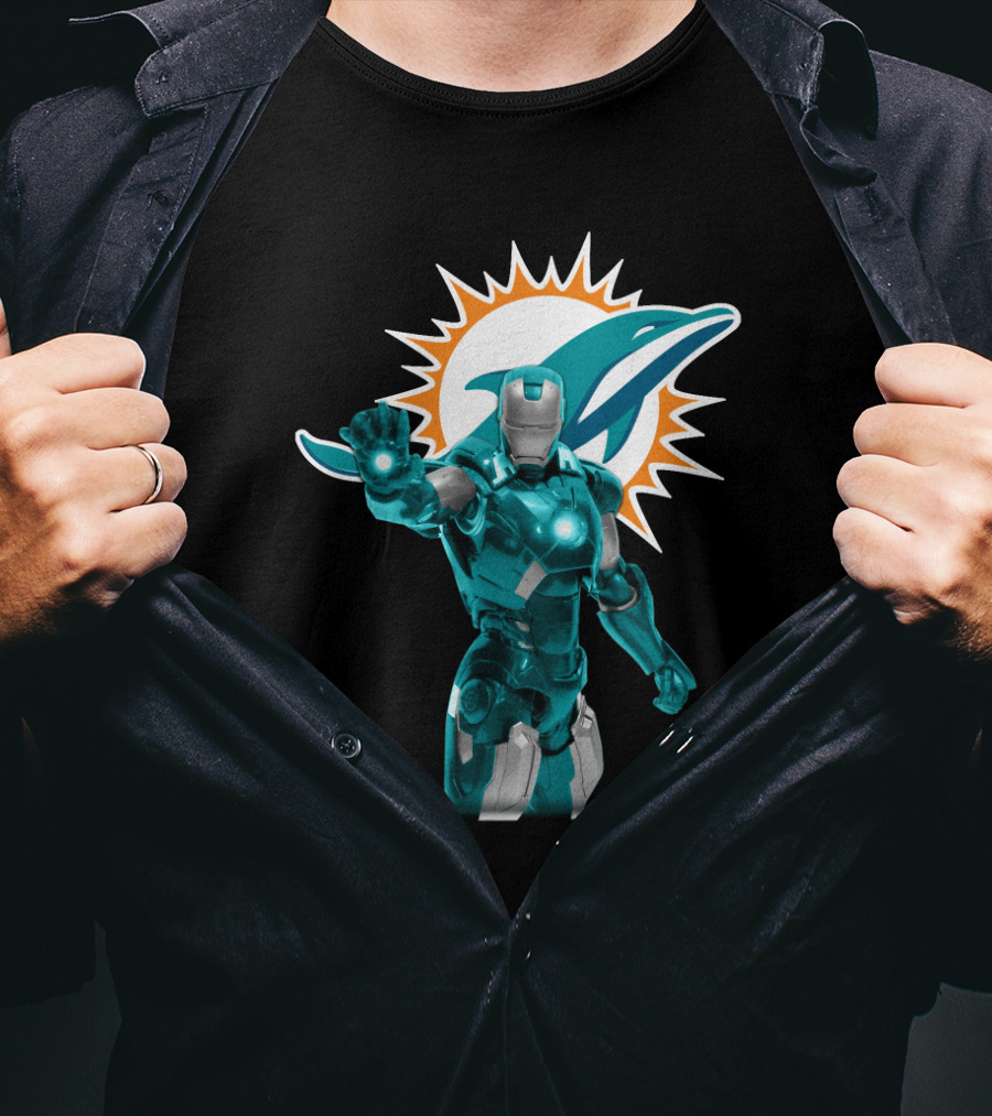 Iron Man Miami Dolphins Fan Tribute T-Shirt