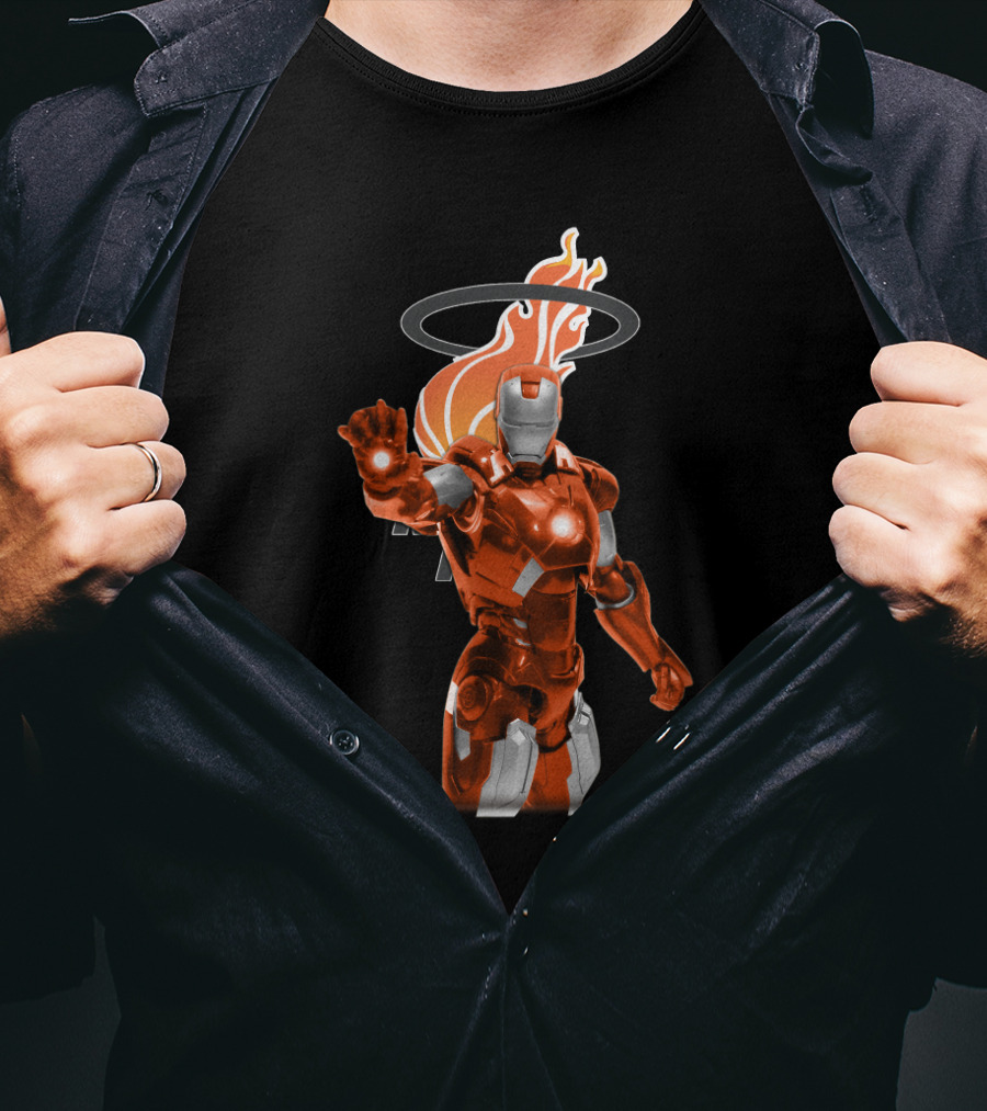 Iron Man Miami Heat Basketball Crossover Fan T-Shirt