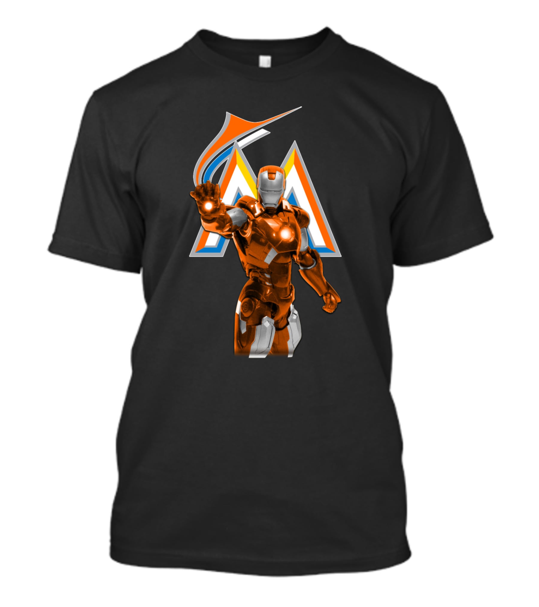 Iron Man Miami Marlins Superhero Crossover T-Shirt