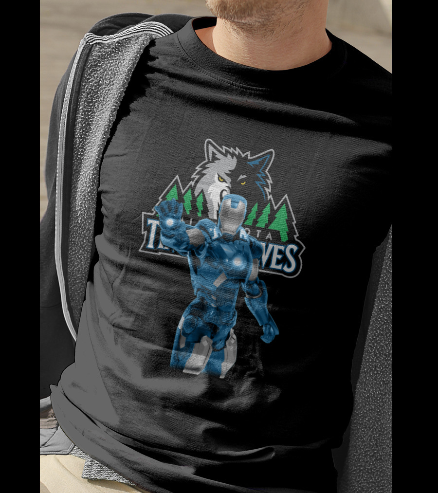 Iron Man Minnesota Timberwolves Crossover Appeal For Fans T-Shirt