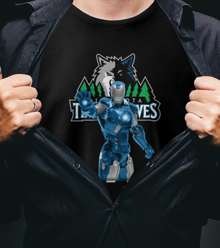 Iron Man Minnesota Timberwolves Crossover Appeal For Fans T-Shirt