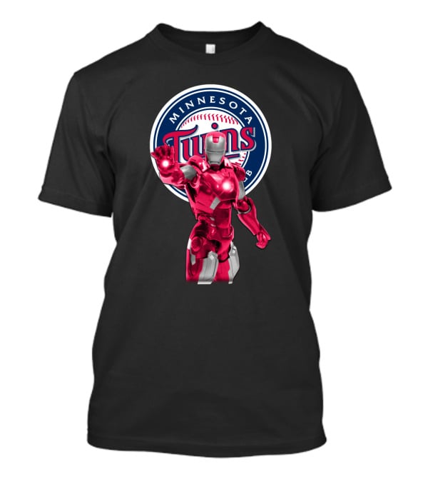 Iron Man And Minnesota Twins Crossover Logo Fusion T-Shirt