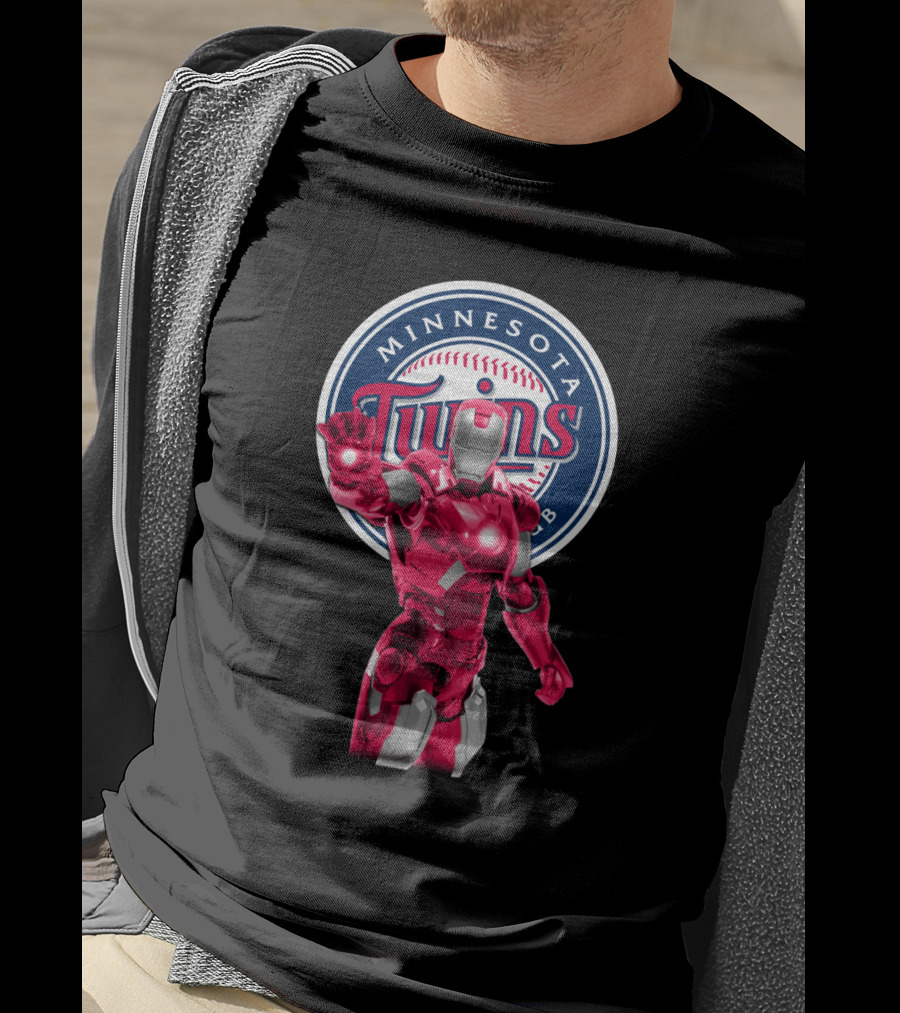 Iron Man And Minnesota Twins Crossover Logo Fusion T-Shirt