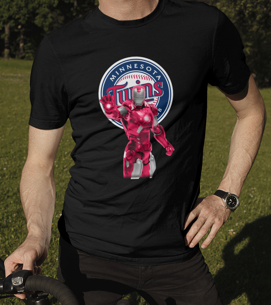 Iron Man And Minnesota Twins Crossover Logo Fusion T-Shirt