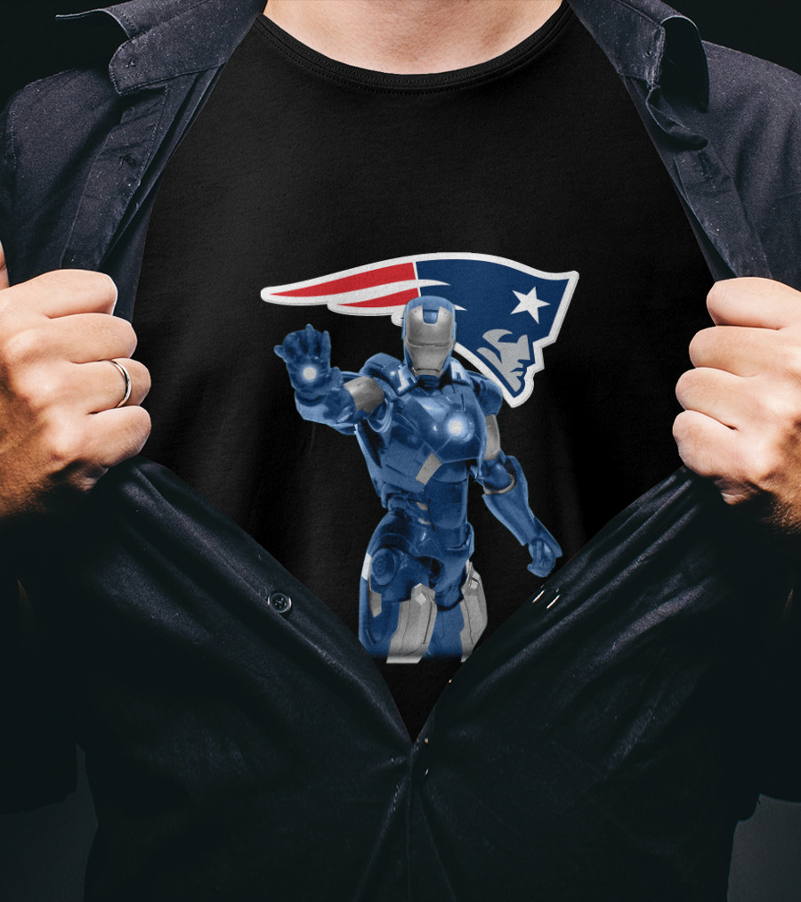 Iron Man Meets New England Patriots For Fans T-Shirt