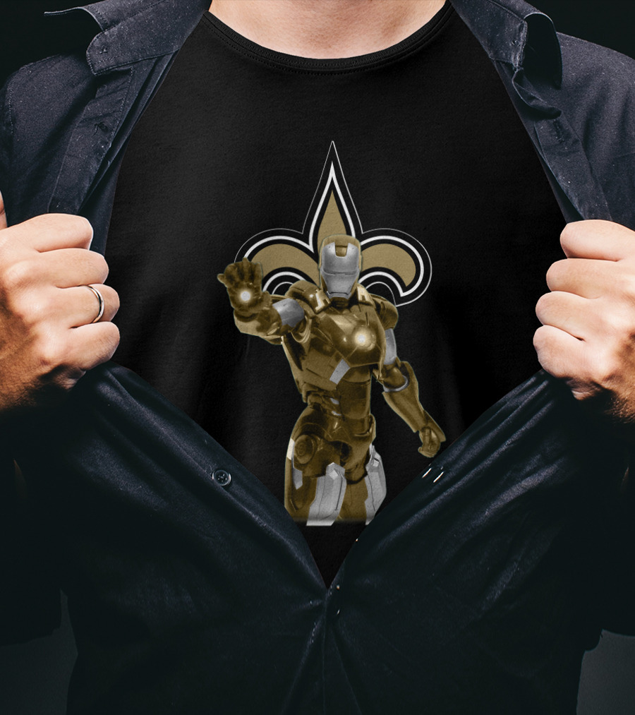 Iron Man New Orleans Saints Fleur-De-Lis Fan T-Shirt