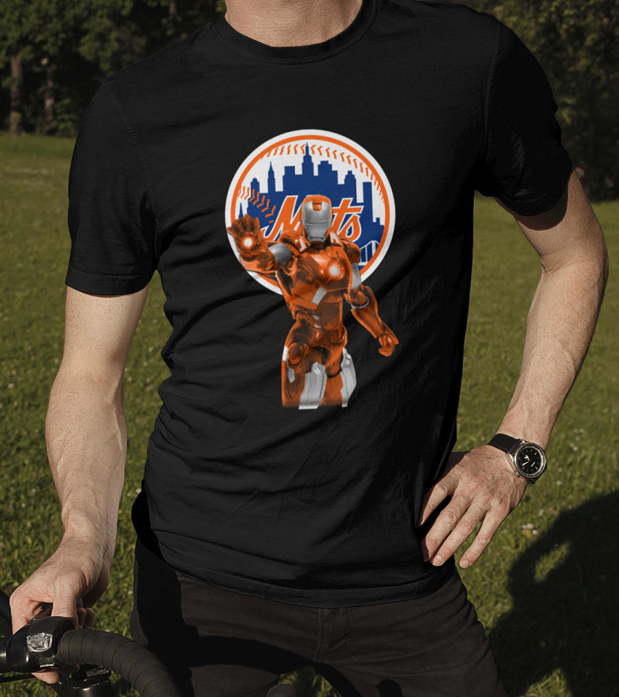 Iron Man Crossover With New York Mets Iconic Team And Hero Fusion T-Shirt