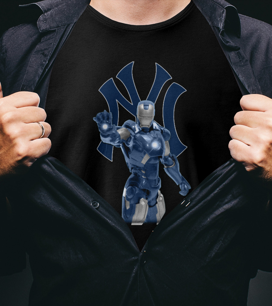 Iron Man Marvel Collaboration With New York Yankees T-Shirt