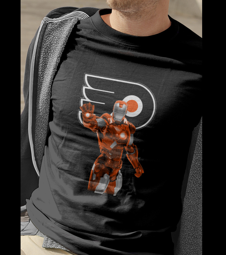 Philadelphia Flyers Iron Man Crossover T-Shirt