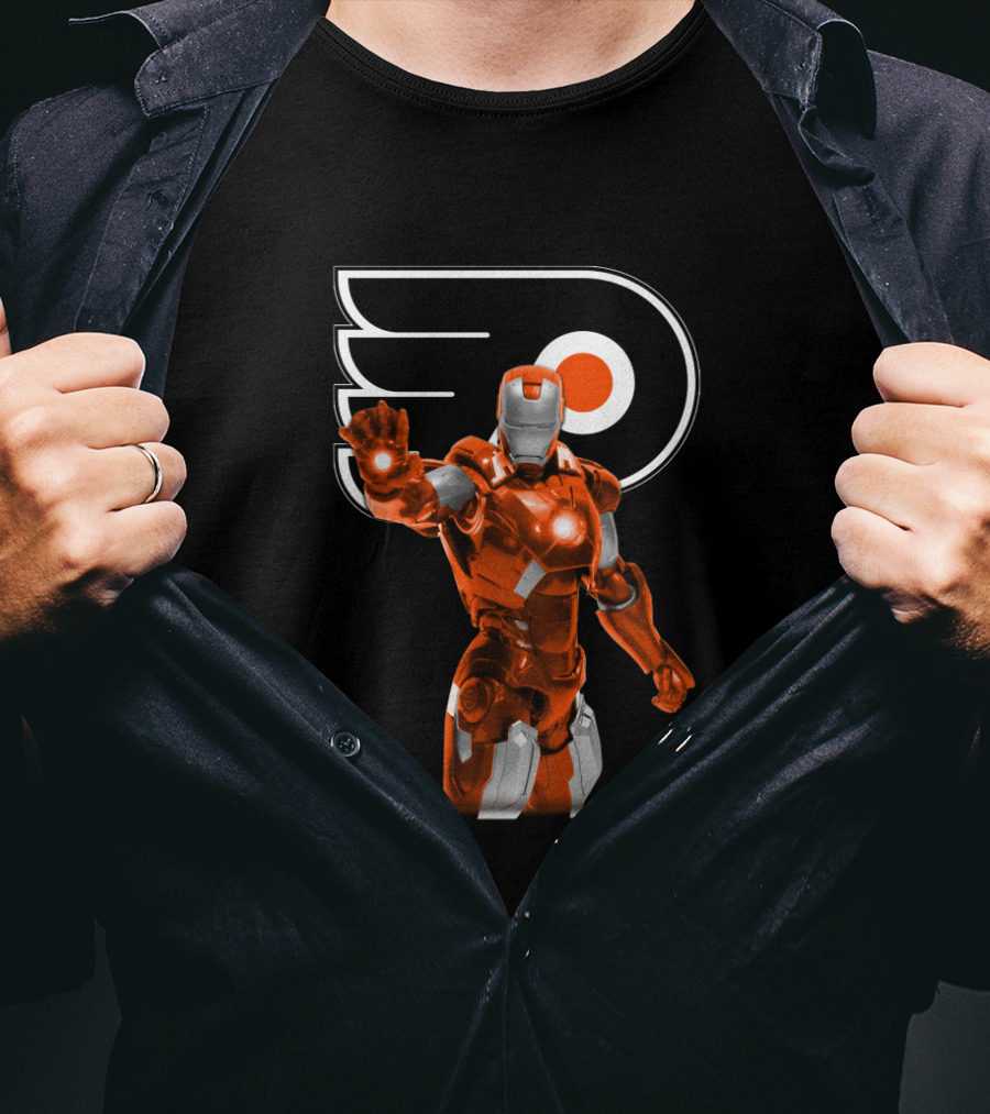 Philadelphia Flyers Iron Man Crossover T-Shirt