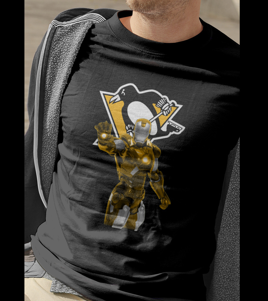 Pittsburgh Penguins Iron Man Crossover T-Shirt