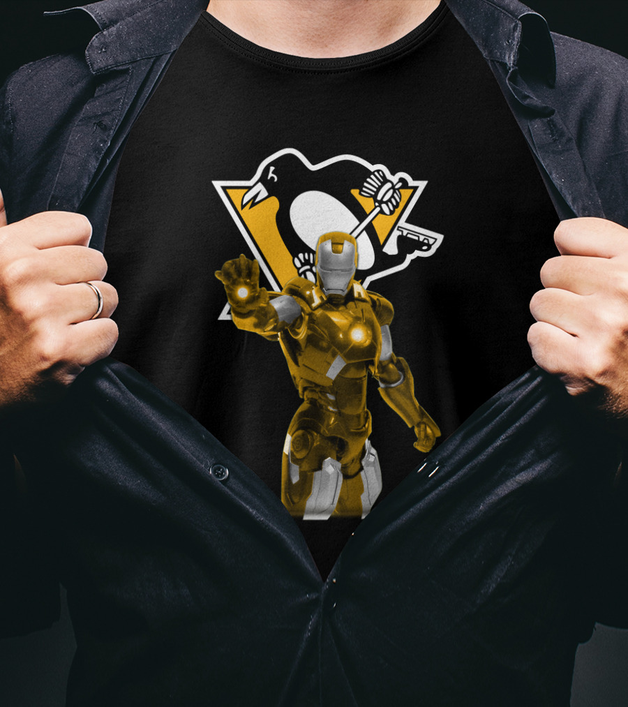Pittsburgh Penguins Iron Man Crossover T-Shirt