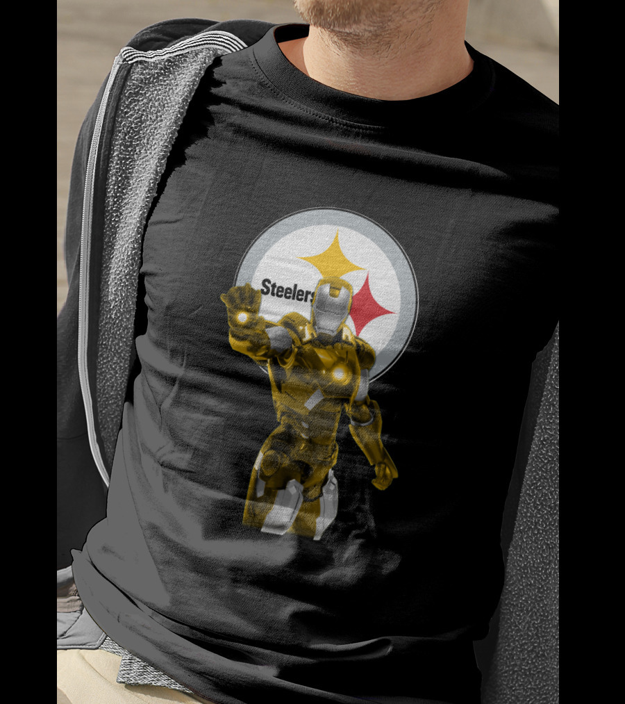 Iron Man Steelers Fans Marvel Crossover T-Shirt