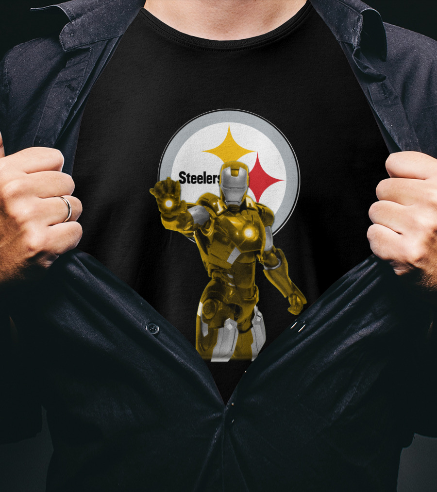 Iron Man Steelers Fans Marvel Crossover T-Shirt