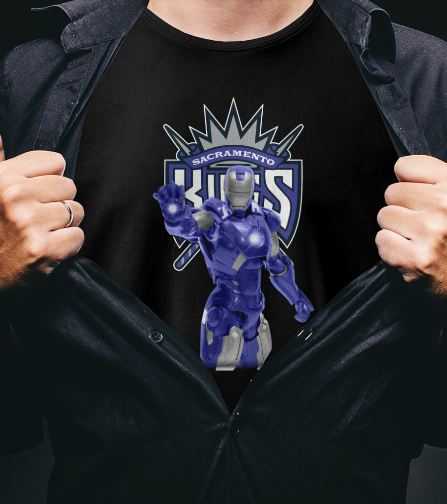 Iron Man Sacramento Kings Fans Loyalty Iconic Crossover T-Shirt