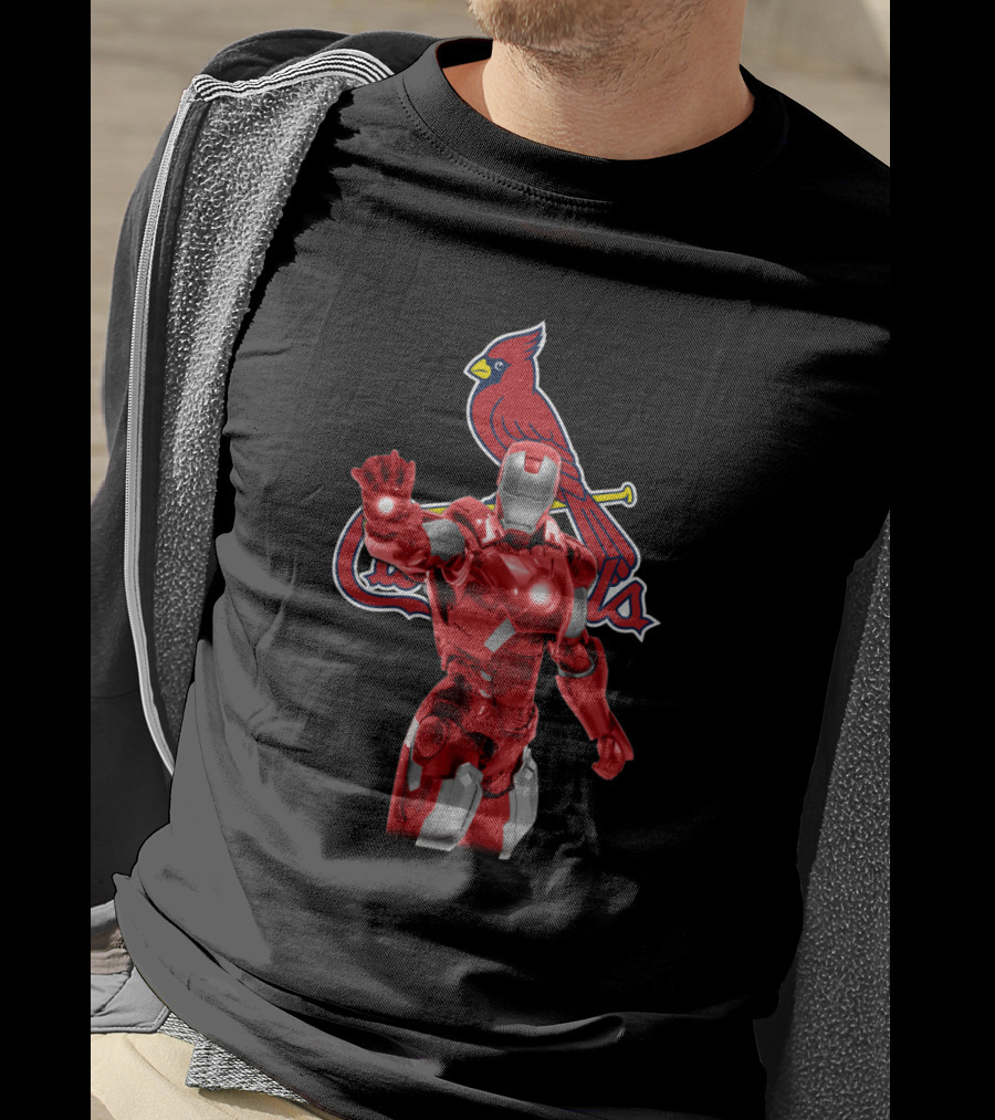 Iron Man St. Louis Cardinals Mashup Marvel Baseball Hero Fusion T-Shirt