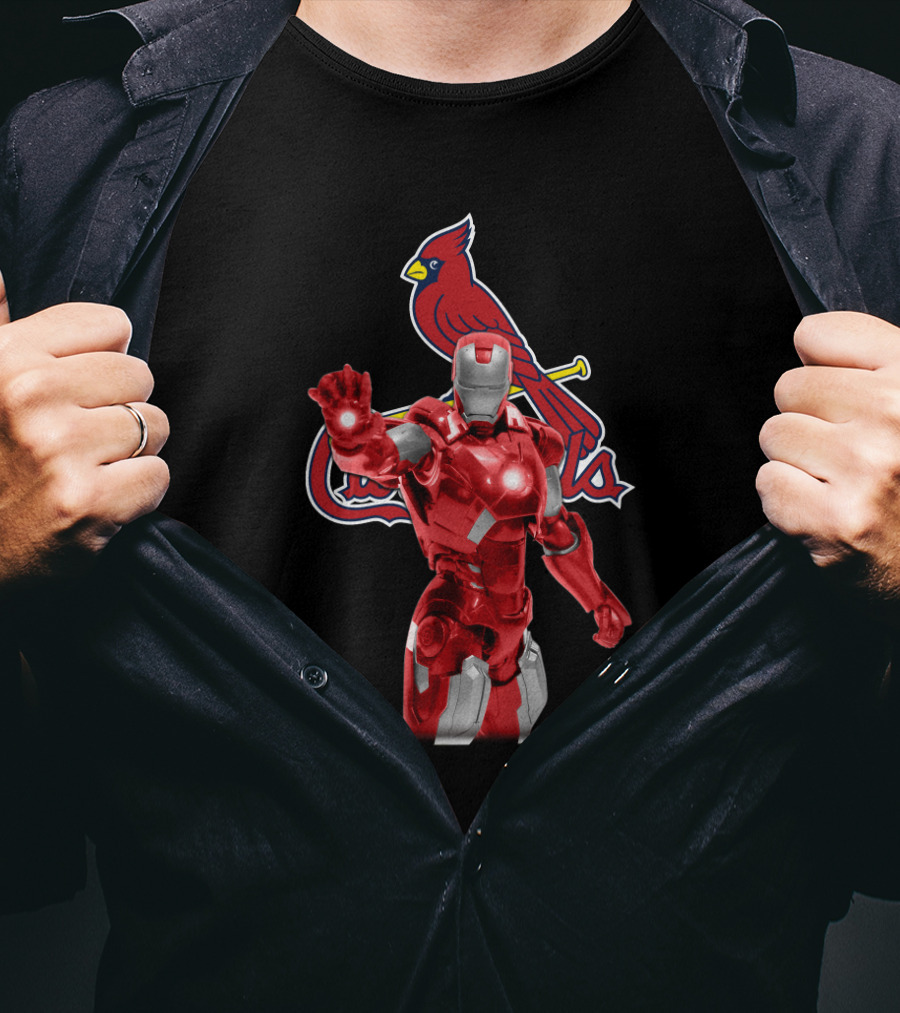 Iron Man St. Louis Cardinals Mashup Marvel Baseball Hero Fusion T-Shirt