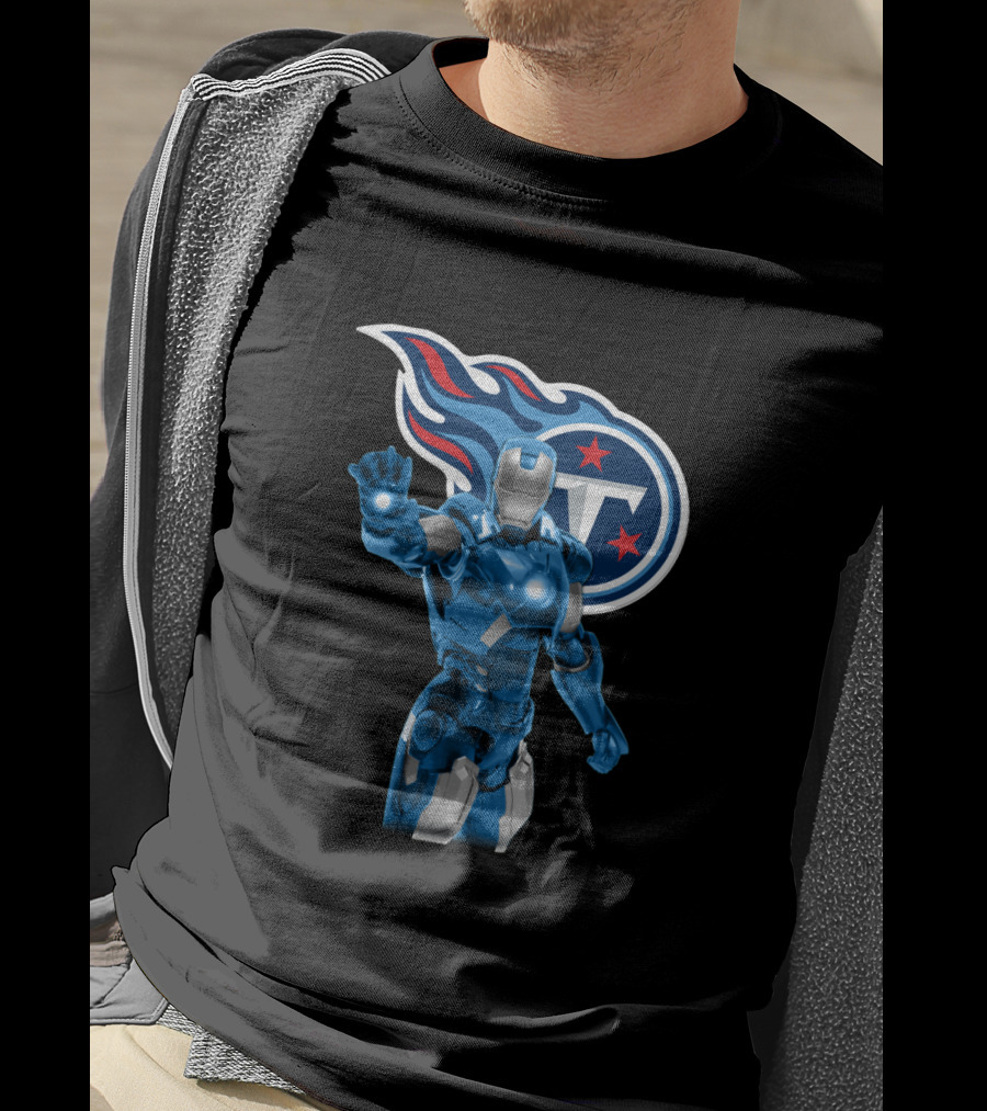 Iron Man Crossover With Tennessee Titans Fan Gear T-Shirt