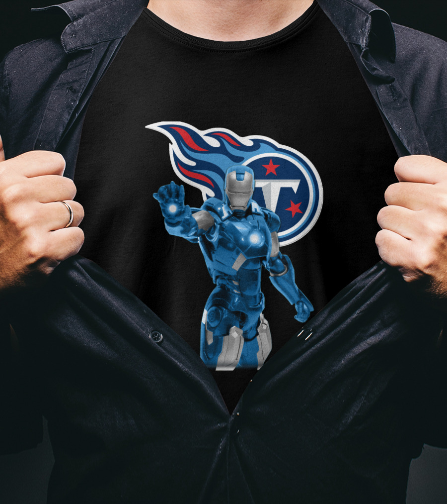 Iron Man Crossover With Tennessee Titans Fan Gear T-Shirt