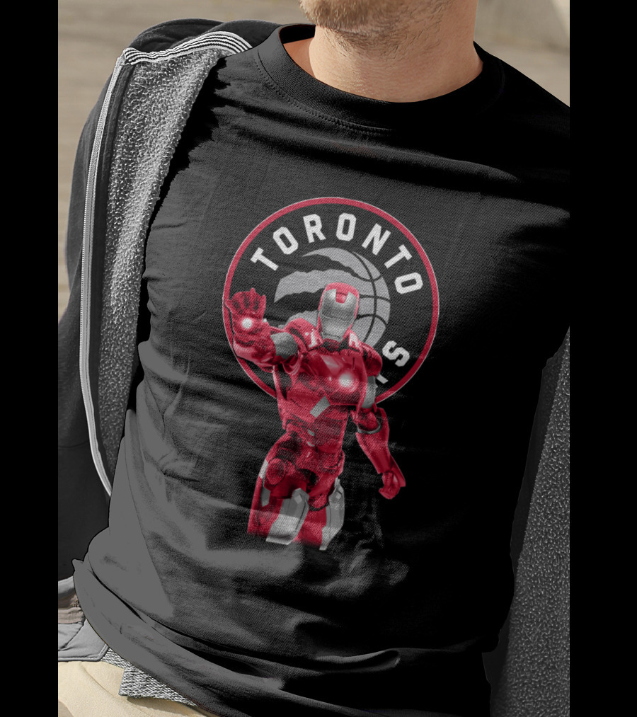 Iron Man Marvel Red Armor Toronto Raptors Basketball Fans T-Shirt