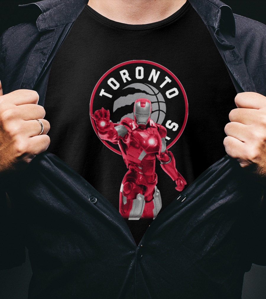 Iron Man Marvel Red Armor Toronto Raptors Basketball Fans T-Shirt