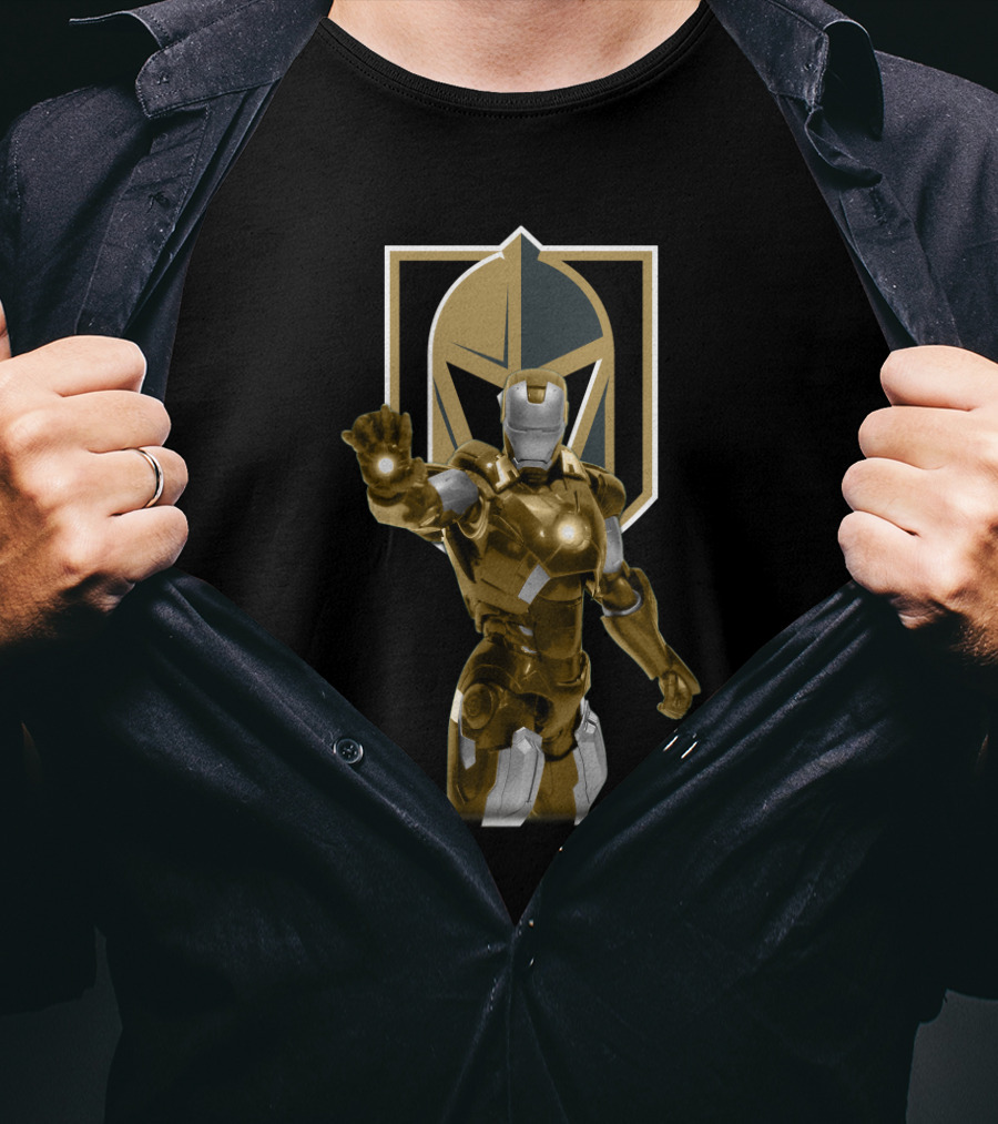 Vegas Golden Knights Iron Man Crossover Marvel Superhero Collaboration T-Shirt