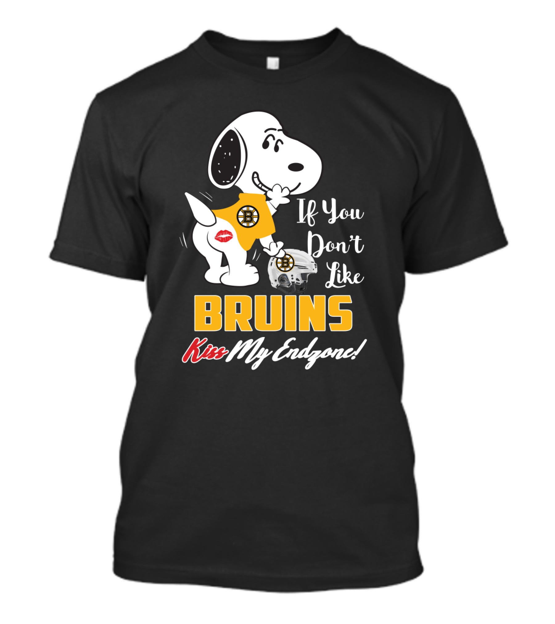 Snoopy If You Don't Like Bruins Kiss My Endzone T-Shirt