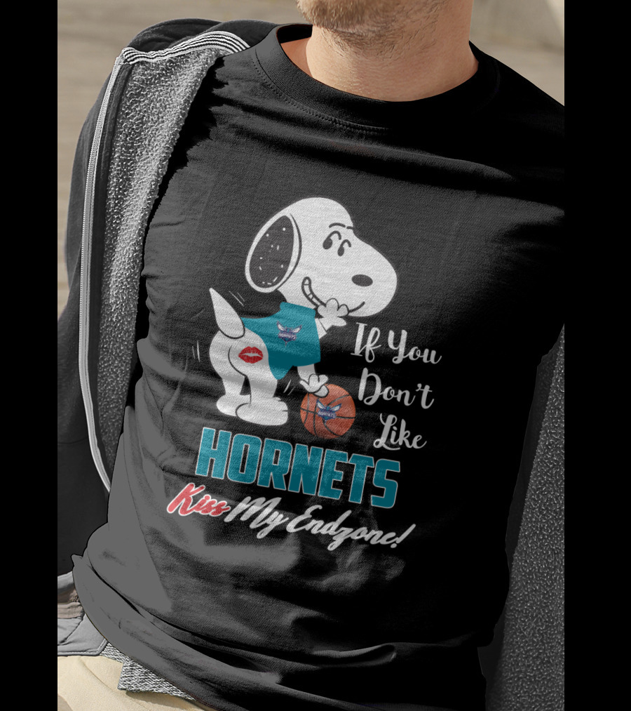 If You Don't Like Hornets Kiss My Endzone Snoopy Charlotte Hornets T-Shirt