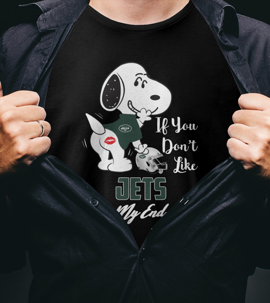 If You Don't Like Jets Kiss My Endzone Snoopy New York Jets Fans T-Shirt