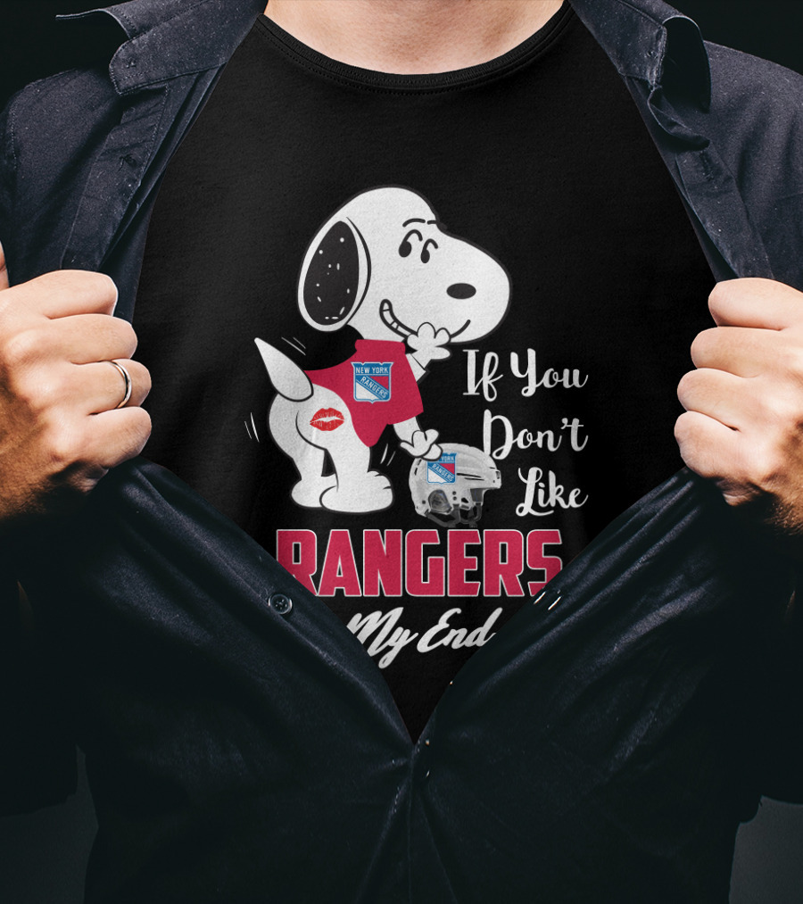 If You Don't Like Rangers Kiss My Endzone Snoopy New York Rangers T-Shirt