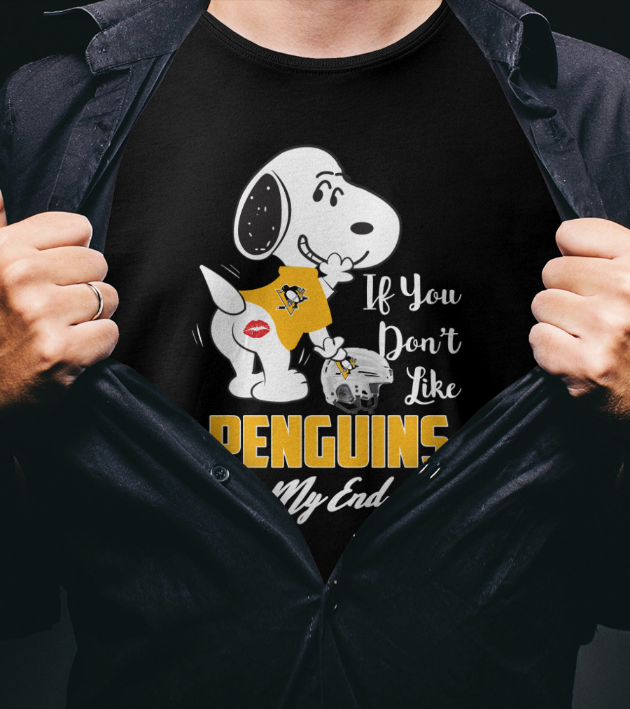 If You Don't Like Penguins Kiss My Endzone Snoopy Pittsburgh Penguins Fans T-Shirt