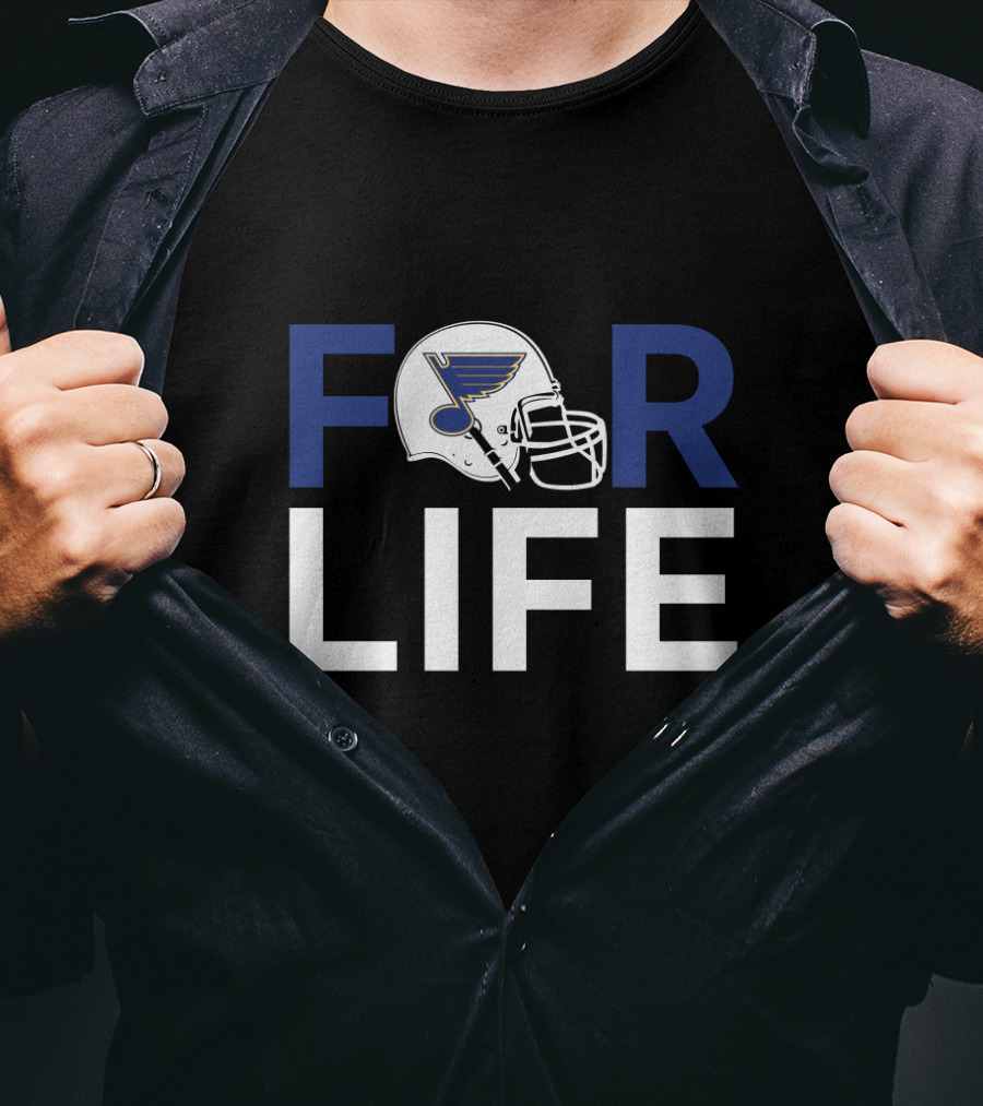 St. Louis Blues Hockey Helmet Emblem For Life Enthusiast T-Shirt
