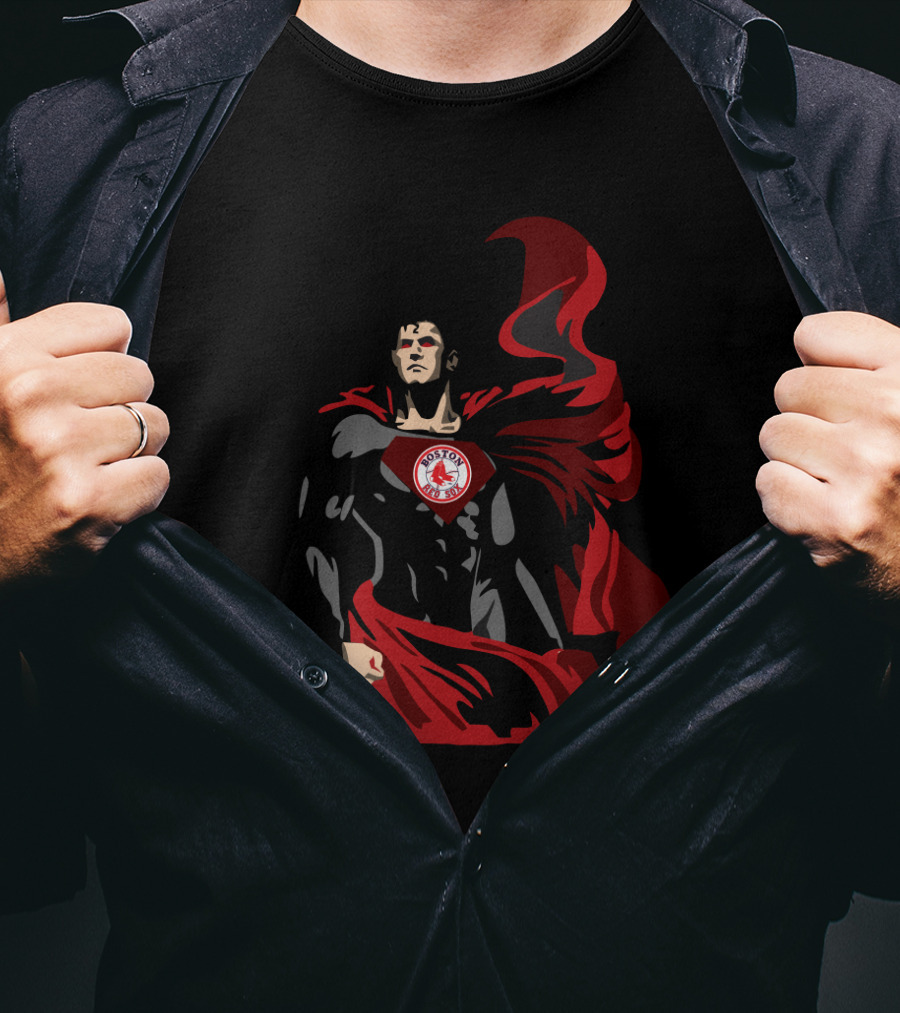 Superman Boston Red Sox Fans Logo Hero Cape T-Shirt