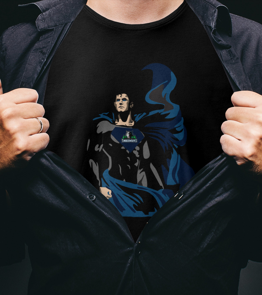 Superman Timberwolves Minnesota Fan Apparel Iconic Symbol T-Shirt