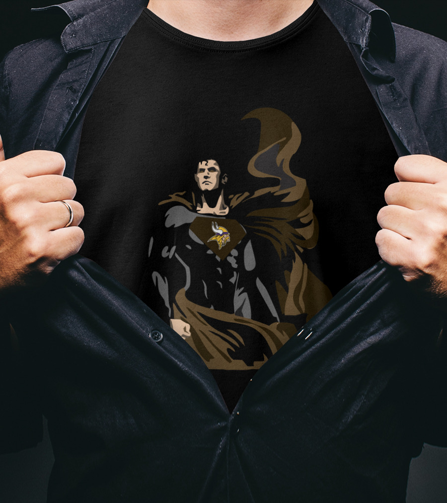 Superman Minnesota Vikings Fans Logo Hero T-Shirt