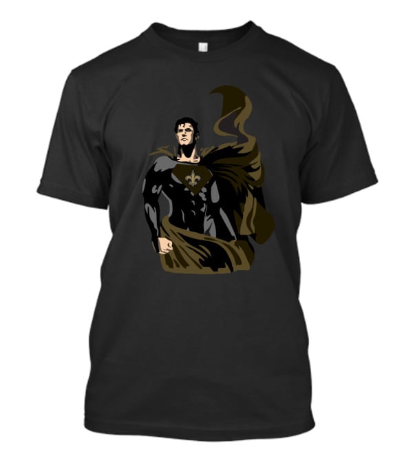 Superman New Orleans Saints Fleur-De-Lis Heroic Fans T-Shirt