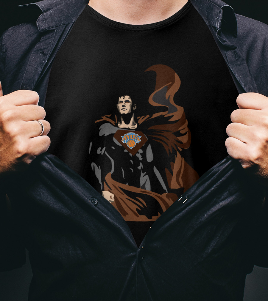 Superman Knicks Fan Gear For New York Basketball Enthusiasts T-Shirt