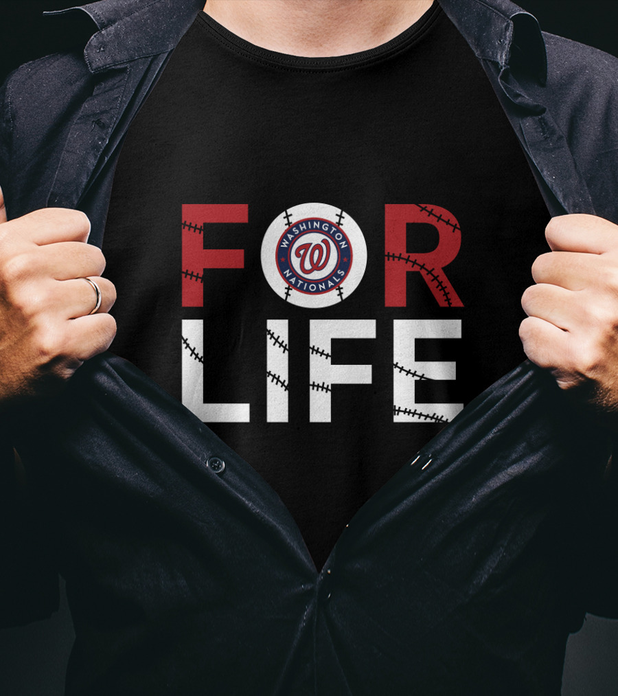 Washington Nationals Logo Baseball Stitching For Life T-Shirt