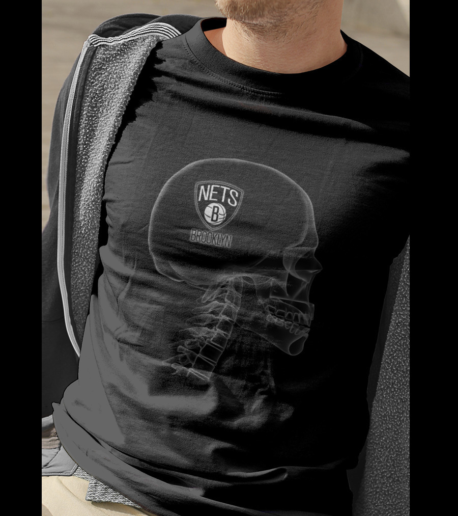 Brooklyn Nets Skull Halloween Fan T-Shirt