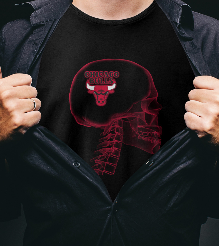 Chicago Bulls Skull Halloween Brain Fan T-Shirt