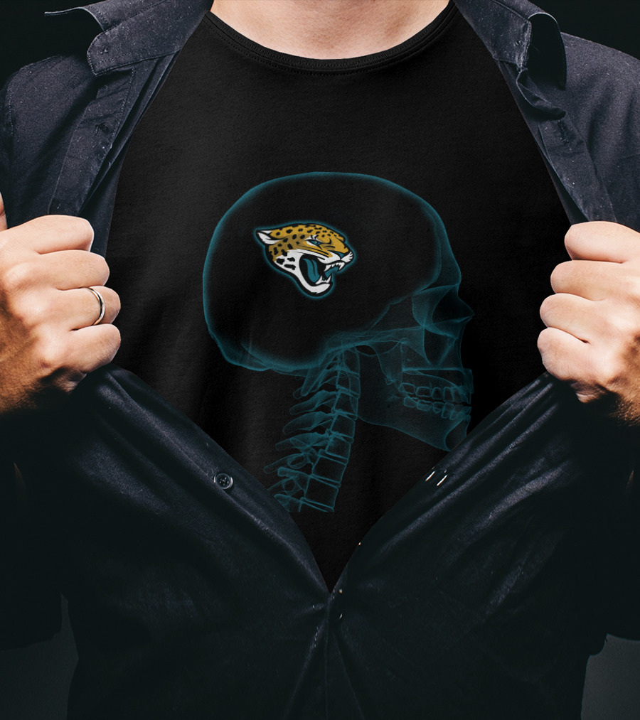 Jacksonville Jaguars Brain Halloween Skull T-Shirt