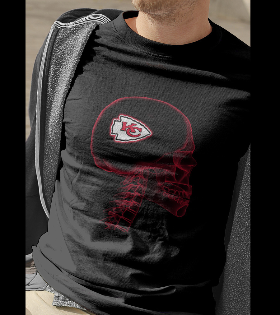 Kansas City Chiefs Skull Logo Halloween Theme T-Shirt