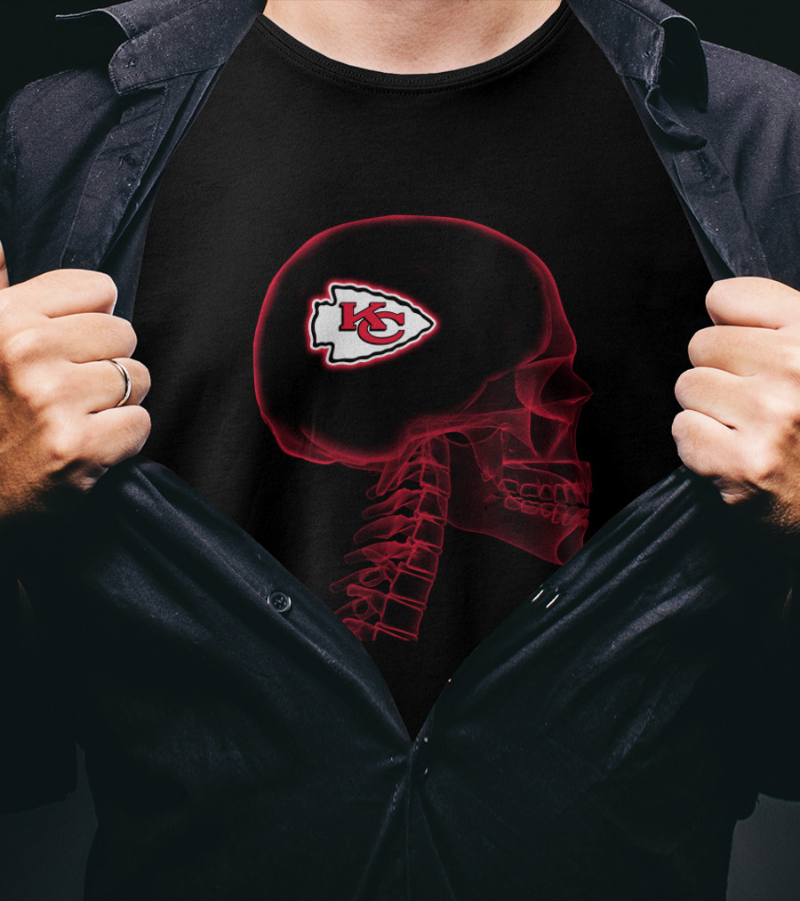 Kansas City Chiefs Skull Logo Halloween Theme T-Shirt