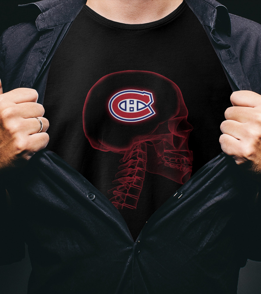 Montreal Canadiens Skull Logo Brain Halloween T-Shirt